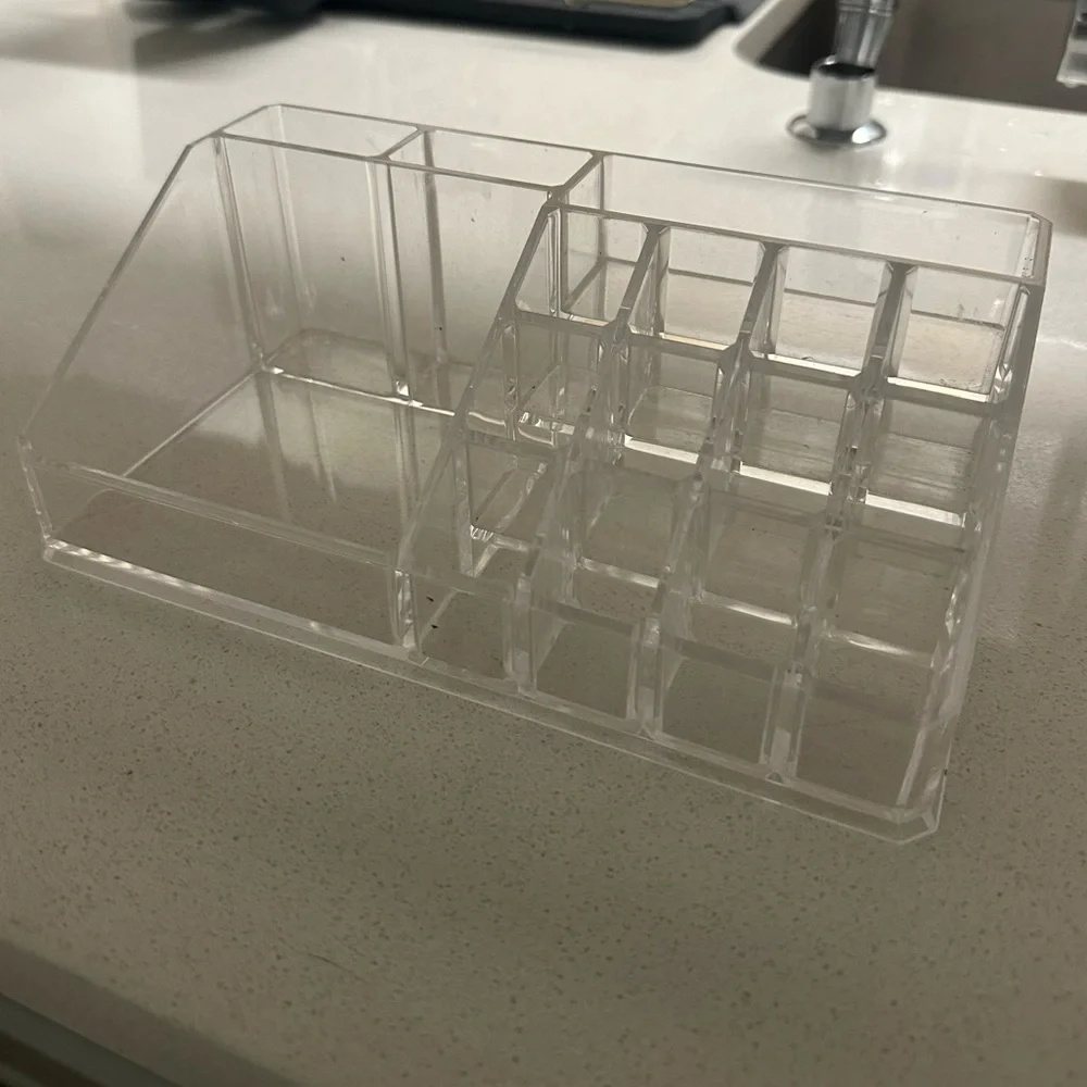 Acrylic cosmetic storage organizer